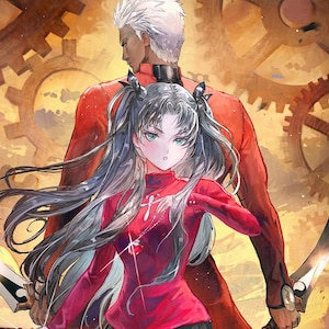 Tohsaka Rin and Archer Emiya Fate Stay Night large A3 11.7 in x 16.5 Art print