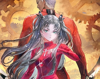Tohsaka Rin and Archer Emiya Fate Stay Night large A3 11.7 in x 16.5 Art print