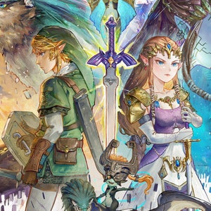 Legend of Zelda art print, Twilight Princess, hand drawn, A3, large  ,wall art 11.7 x 16.5 inches