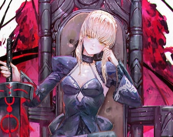 Saber Alter Fate grand order ( Artoria Pendragon)  Fate Stay Night large A3 11.7 in x 16.5 Art print
