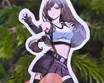 Final fantasy 7 remake art Cloud Strife, Tifa Lockhart, Aerith Gainsborough diecut stickers