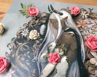 Beautiful Dark Fantasy, Elegance, art Print, large A3 11.7"x16.5