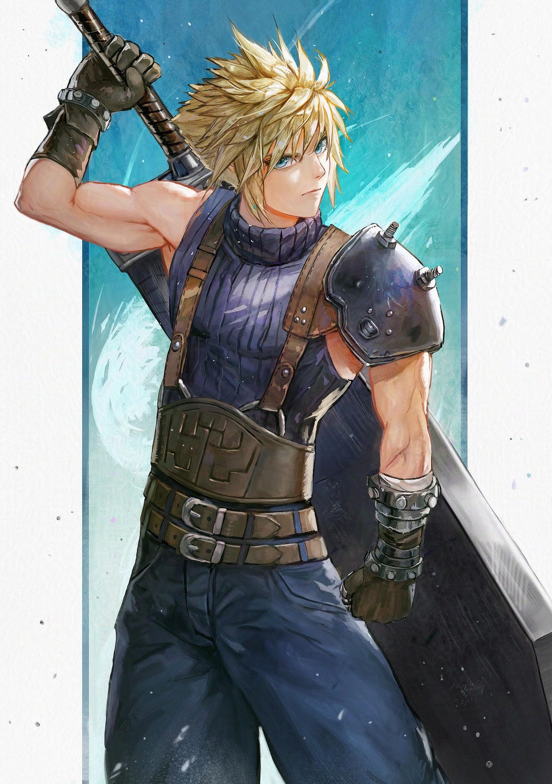 Cloud Strife Final Fantasy VII Remake Rebirth A5 Art Print - Etsy
