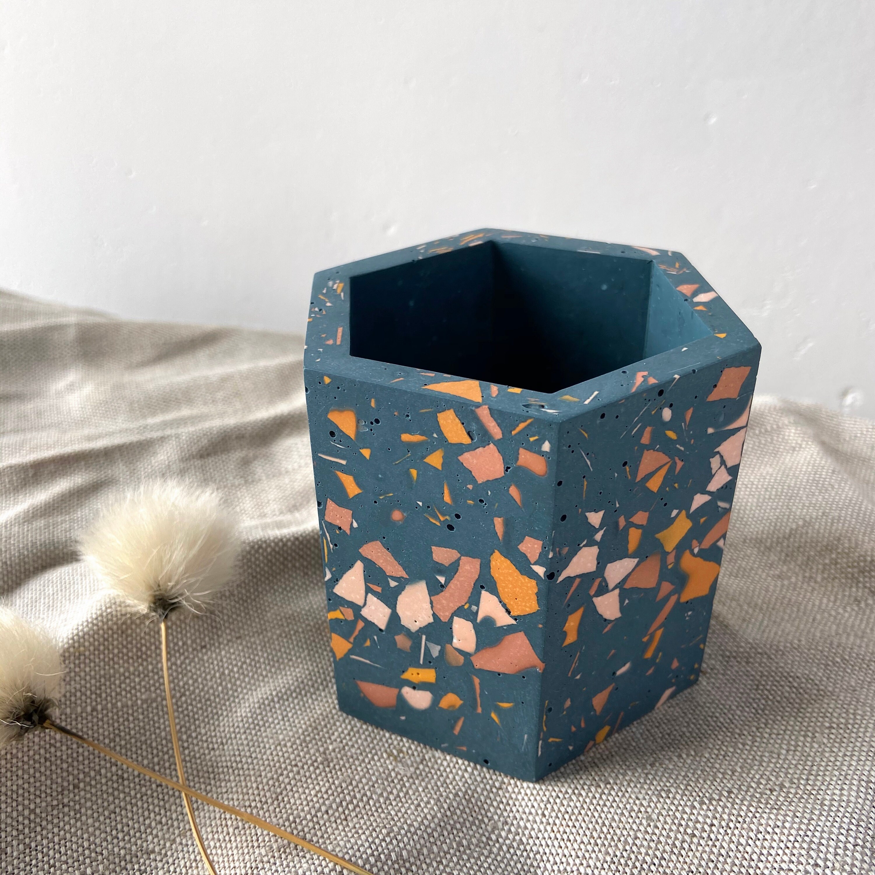 Terrazzo planter geometric plant pot