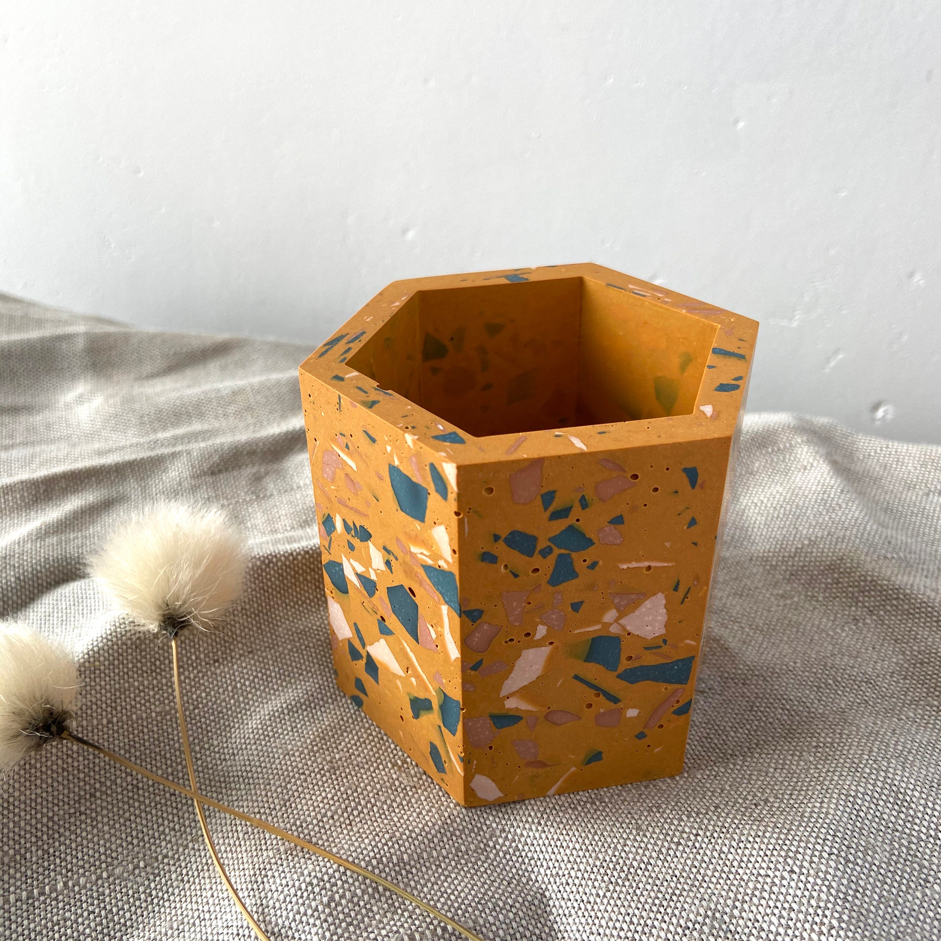 Terrazzo planter geometric plant pot