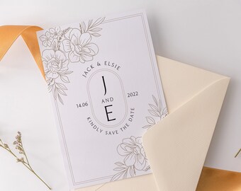 Minimal acrylic Save the date with monogram- Wedding invite- Event invite- Invitation- Wedding stationary- Wedding calligraphy