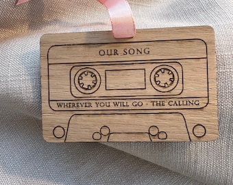 Personalised 'Our Song' gift, Retro cassette tape style, Valentines keepsake, Anniversary gift for wife/husband/boyfriend/girlfriend