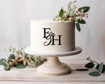 Acrylic Wedding Cake Monogram Charm: Personalized Cake Topper