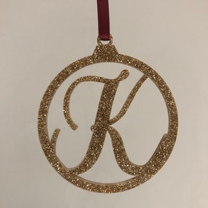 Beautiful Glitter Letter/Initial Decoration Christmas decor Glitter Christmas bauble Sparkle Personalised Christmas bauble Initials image 3