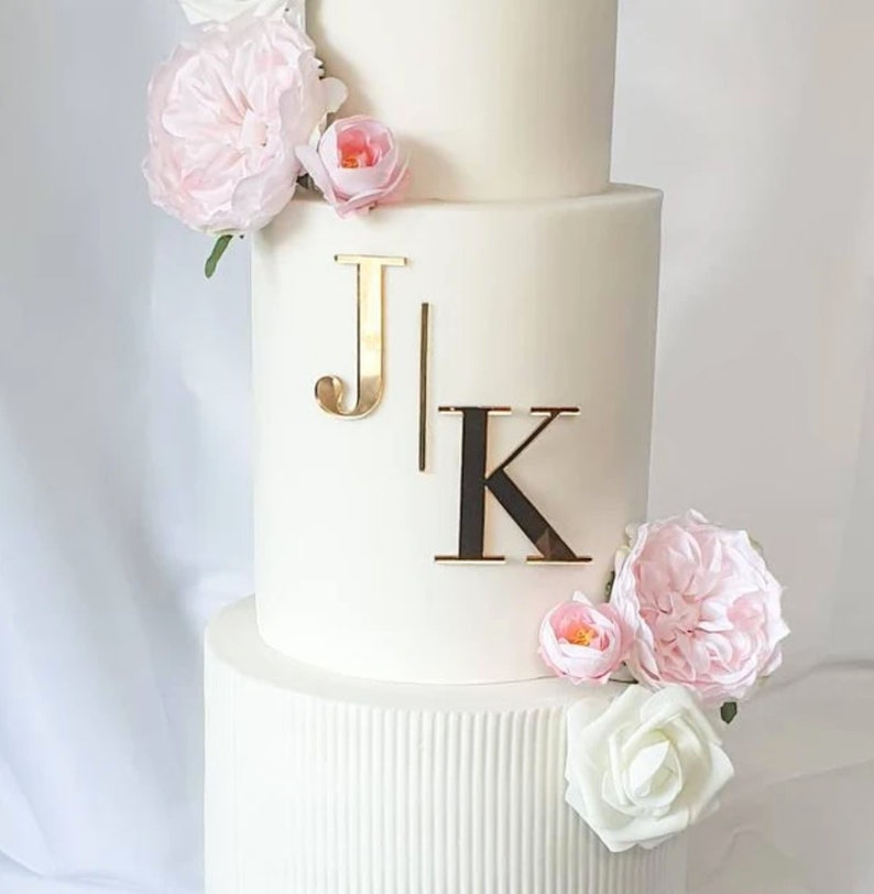 Acrylic wedding cake monogram personalisation cake topper wedding monogram acrylic cake personalisation image 4