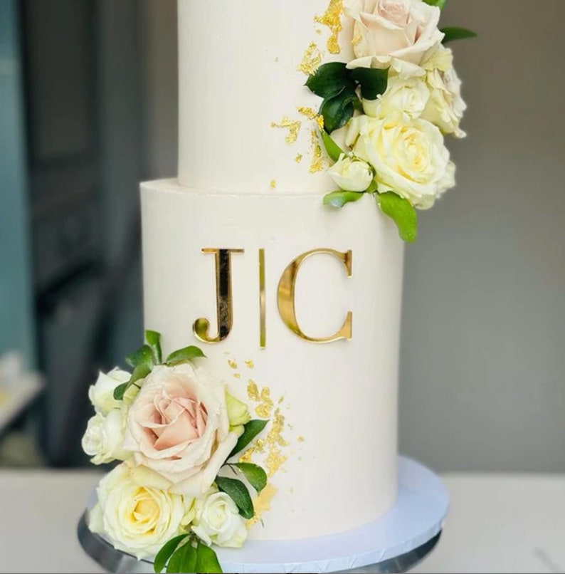 Acrylic wedding cake monogram personalisation cake topper wedding monogram acrylic cake personalisation image 8