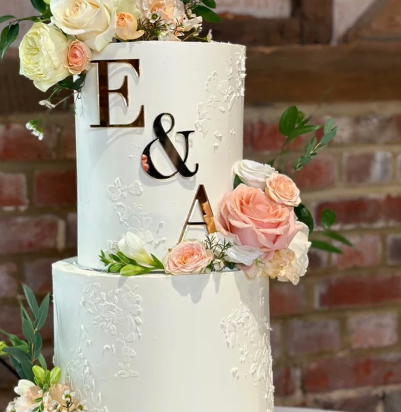 Acrylic wedding cake monogram personalisation cake topper wedding monogram acrylic cake personalisation image 6