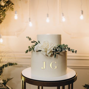Acrylic wedding cake monogram personalisation cake topper wedding monogram acrylic cake personalisation image 1