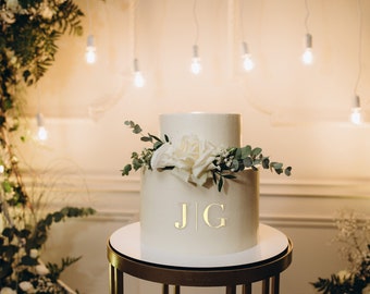 Acrylic wedding cake monogram personalisation- cake topper- wedding monogram- acrylic cake personalisation