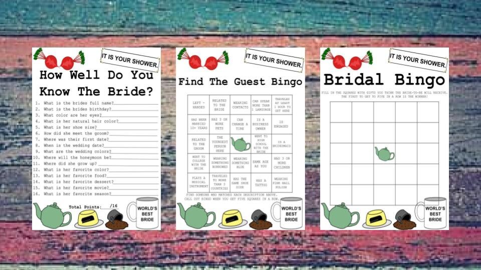 The Office Bridal Shower Themed Games Bridal Shower Games Etsy