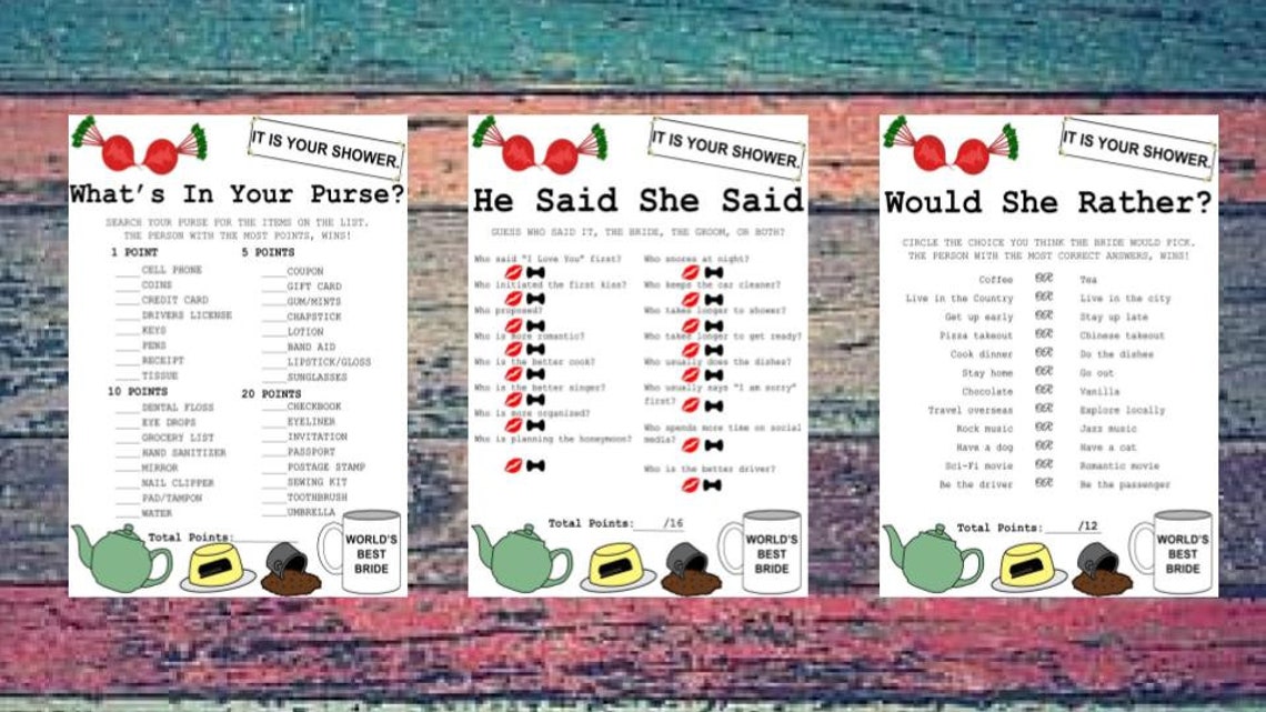 The Office Bridal Shower Themed Games Bridal Shower Games Etsy