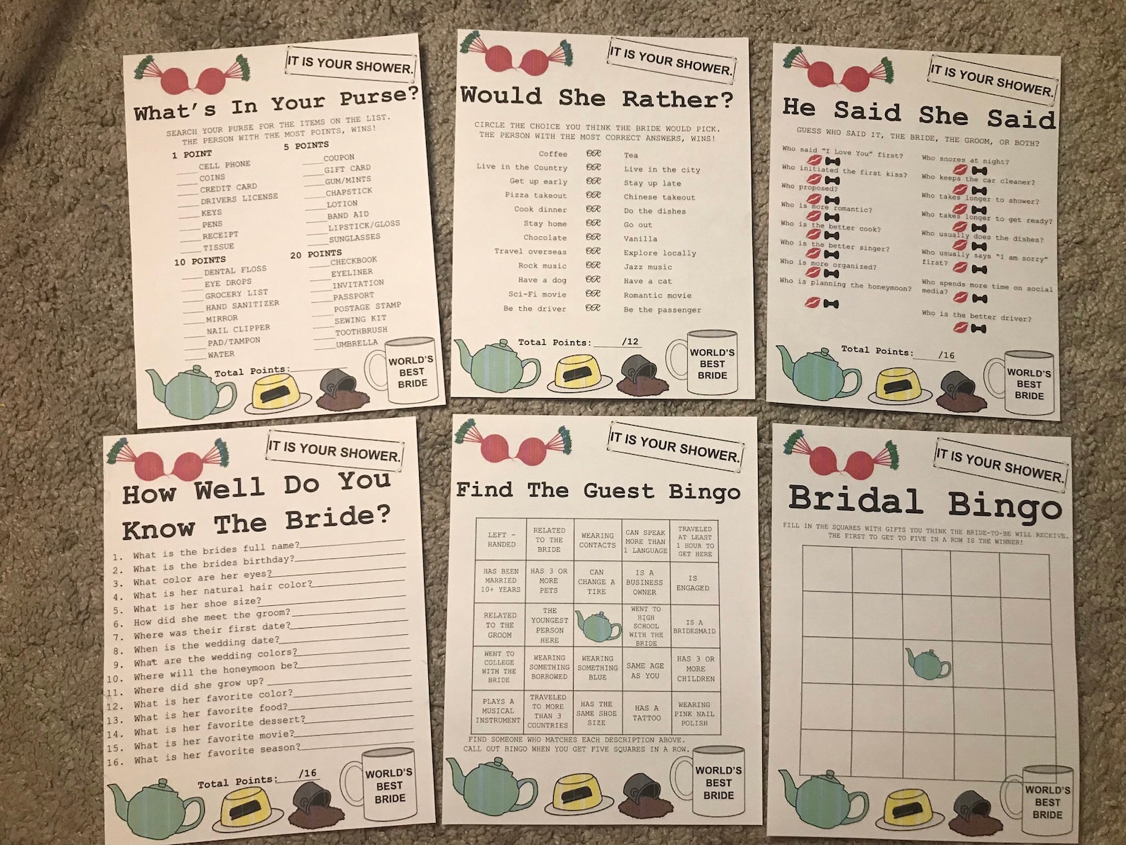 The Office Bridal Shower Themed Games, Bridal Shower Games Office Theme, 6 Bridal Shower Games
