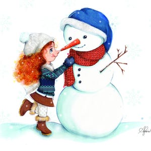 Ambre et le bonhomme de neige
