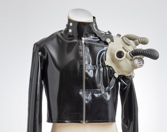 Latex jacket with gas masks