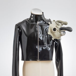 Black latex jacket top