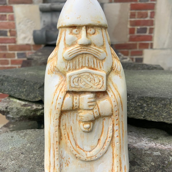 Thor statue inspired by the Isle of Lewis chess pieces, Thor hammer, Thor art, Pagan,  Norse god, Heathen, Asatru, Viking, worship, Altar