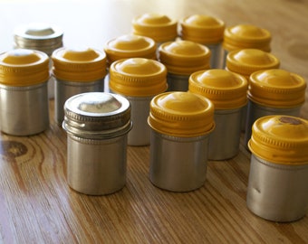 Vintage Metal Film Canisters (15) - some with film still inside