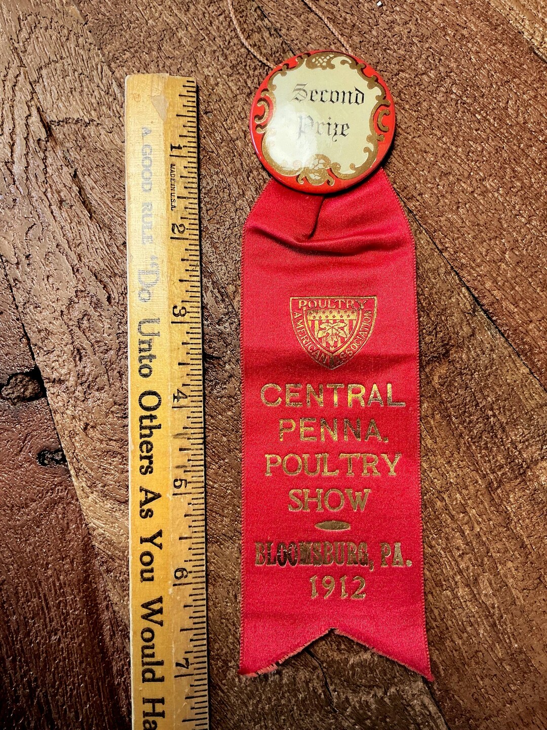 Antique 1912 Poultry Show Ribbon, Second Prize Chicken Award - Etsy