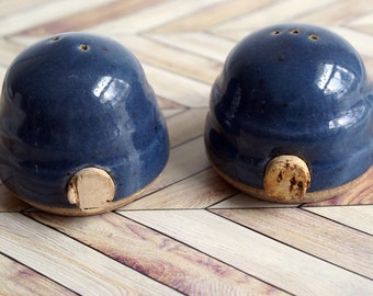 Boho Beehive Pottery Salt and Pepper Shakers | Handmade Modern Cottage Decor