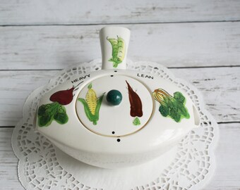 Vintage Gravy Boat with Heavy Fat and Lean Separator