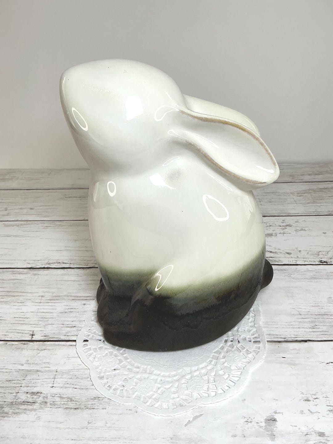 Vintage Ceramic Pottery Bunny Figurine Modern Minimalist Rabbit Decor ...