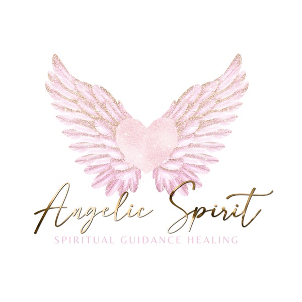 Création de logo d'ailes d'ange, logo féminin, création de logo, logo, logo premade, modèle de logo, ongle, beauté, aquarelle, logo rose