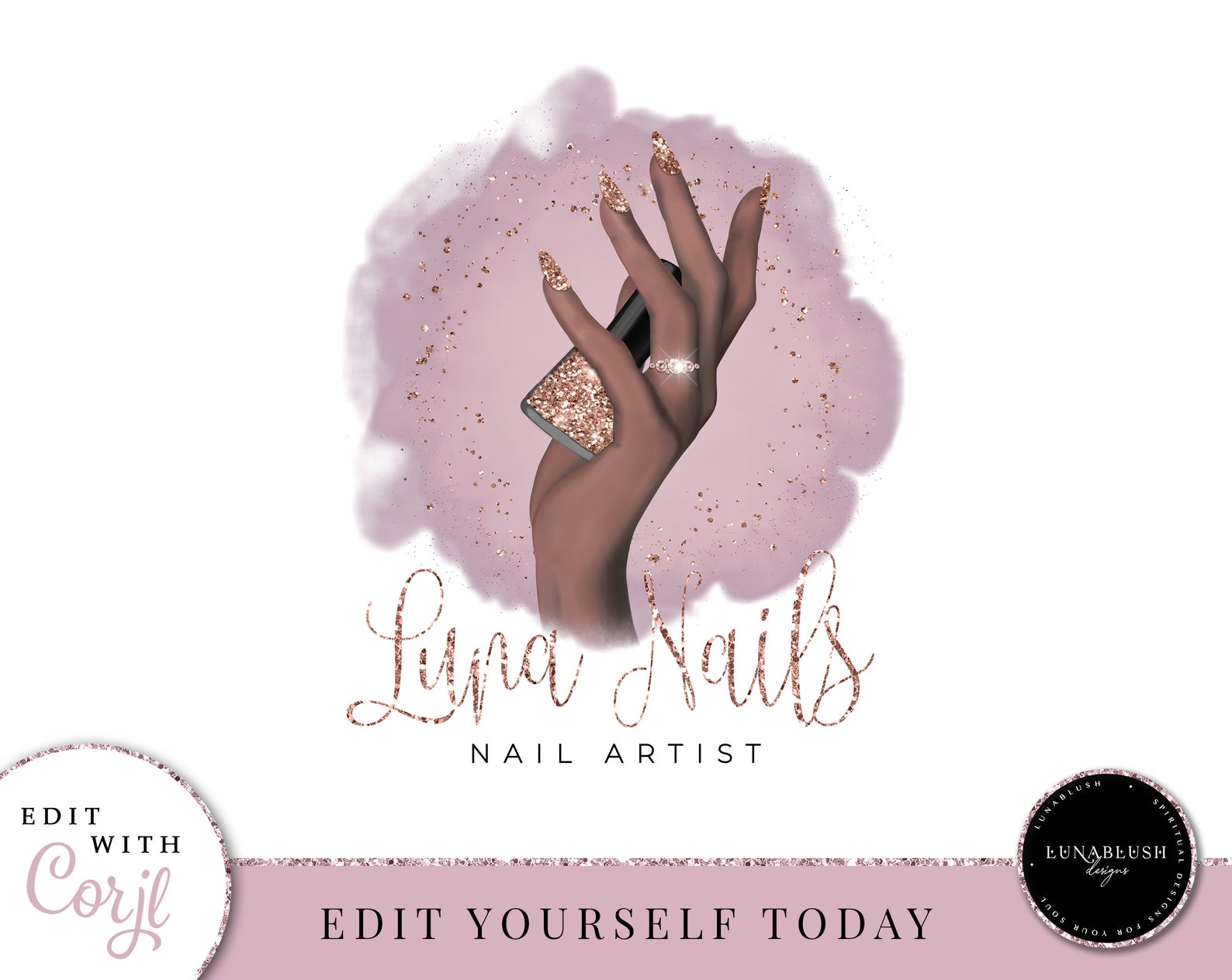 Beauty logo Nail Artist Logo Design Premade Logo Elegant | Etsy