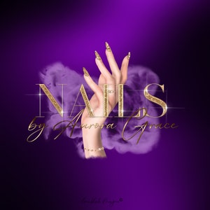 Deep Rich Purple Nail beauty logo, Hand Nail Artist Logo Design, Premade Logo, Nail Art, Nail Polish Logo, Nail Technician Logo, Nail Salon