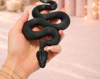 Black Snake Bookend · Hand-Painted Metallic Finish · Romantasy Bookshelf Decor · Dark Romance Book Lover Gift