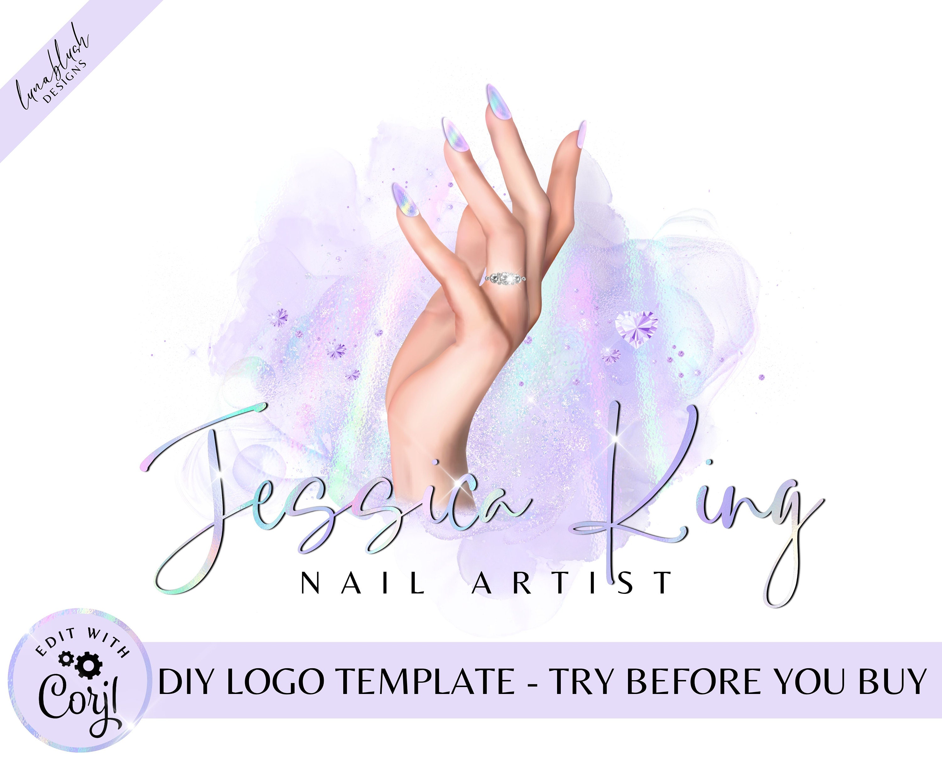 Nail polish and manicure logo design with woman hands icon and creative  concept Premium Vector 11396858 Vector Art at Vecteezy