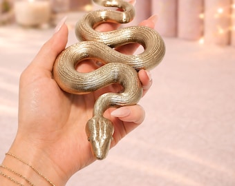3D Printed Snake Bookend, Gothic Bookshelf Decor, Esoteric Decoration