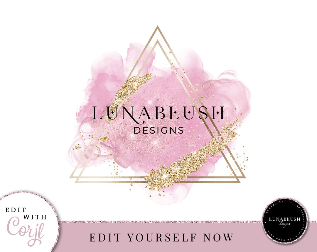 Beauty Makeup Logo Gold Glitter Logo Lash Logo Pink and - Etsy Canada