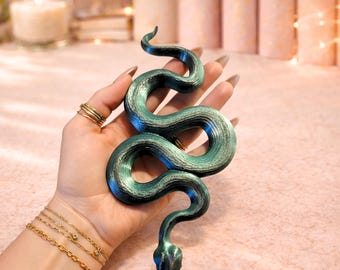 Dual Tone Snake Bookshelf Decor • Dark Romance Esoteric Shelf Art (Original Design)