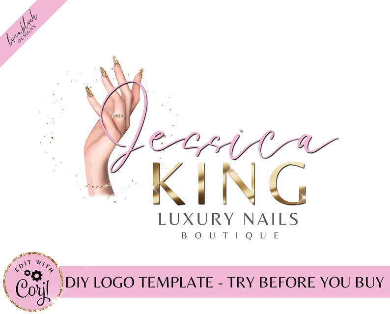 Beauty Logo Nail Artist Logo Design Premade Logo Elegant Etsy Canada