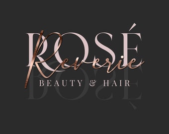 Feminine Elegant Premade Logo Design - DIY, Instant Download,  Rosé & Rose Gold reverie Editable, Rosé Reverie