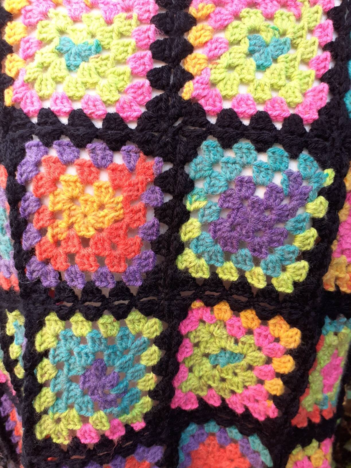 Handmade Crochet Granny Square Jumper. Multicolored Rainbow Etsy Ireland