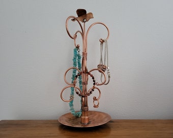 Pure Copper Jewellery Tree,  Gift, Mothers Day Gift, Valentines Gift, Jewellery Tree, Copper Tree, Copper Bird, Jewellery Holder, Trinket