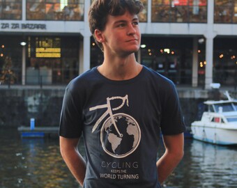 Cycling T-Shirt - Bamboo Ethical Mens Tee, Cyclist Gift