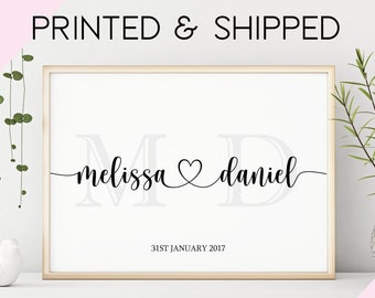 Couples Names Personalised Print | 6x4 7x5 A4 A3 Wall Art | Valentine's Day Gift (Unframed)
