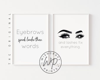 Set of 2 Beauty Salon Brow & Lash Extensions A4 A3 Poster Prints (Unframed)