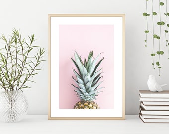 Pink Pineapple Modern Kitchen A4 A3 Poster Print (Unframed)