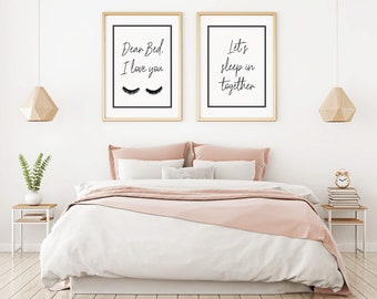 Set of 2 Quote Bedroom A4 A3 Wall Art Prints (Unframed)