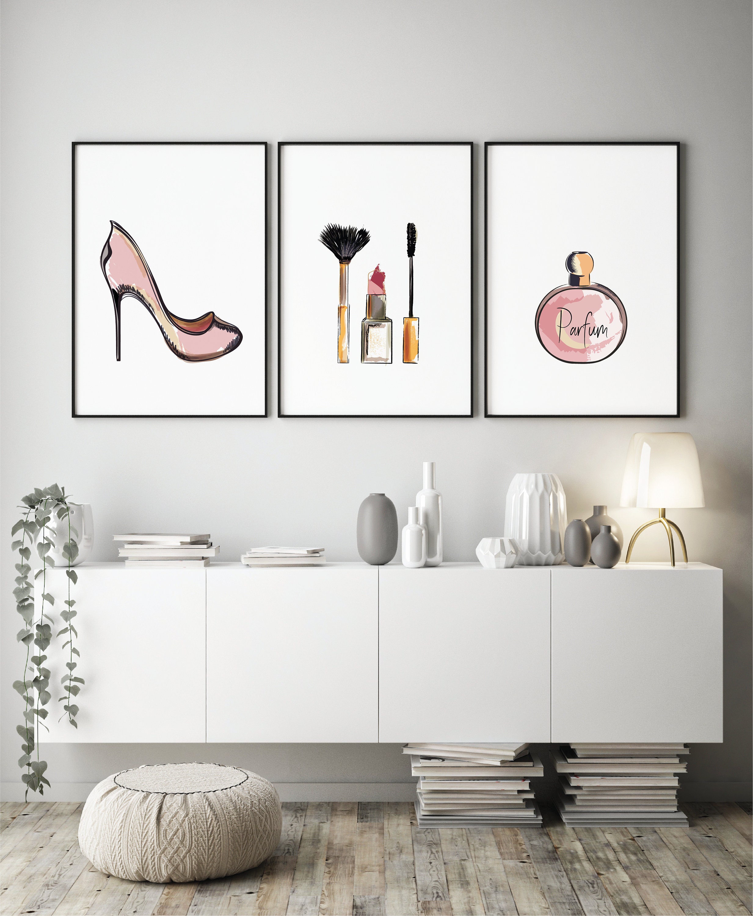 makeup wall art fashion print home decor studio decor makeup