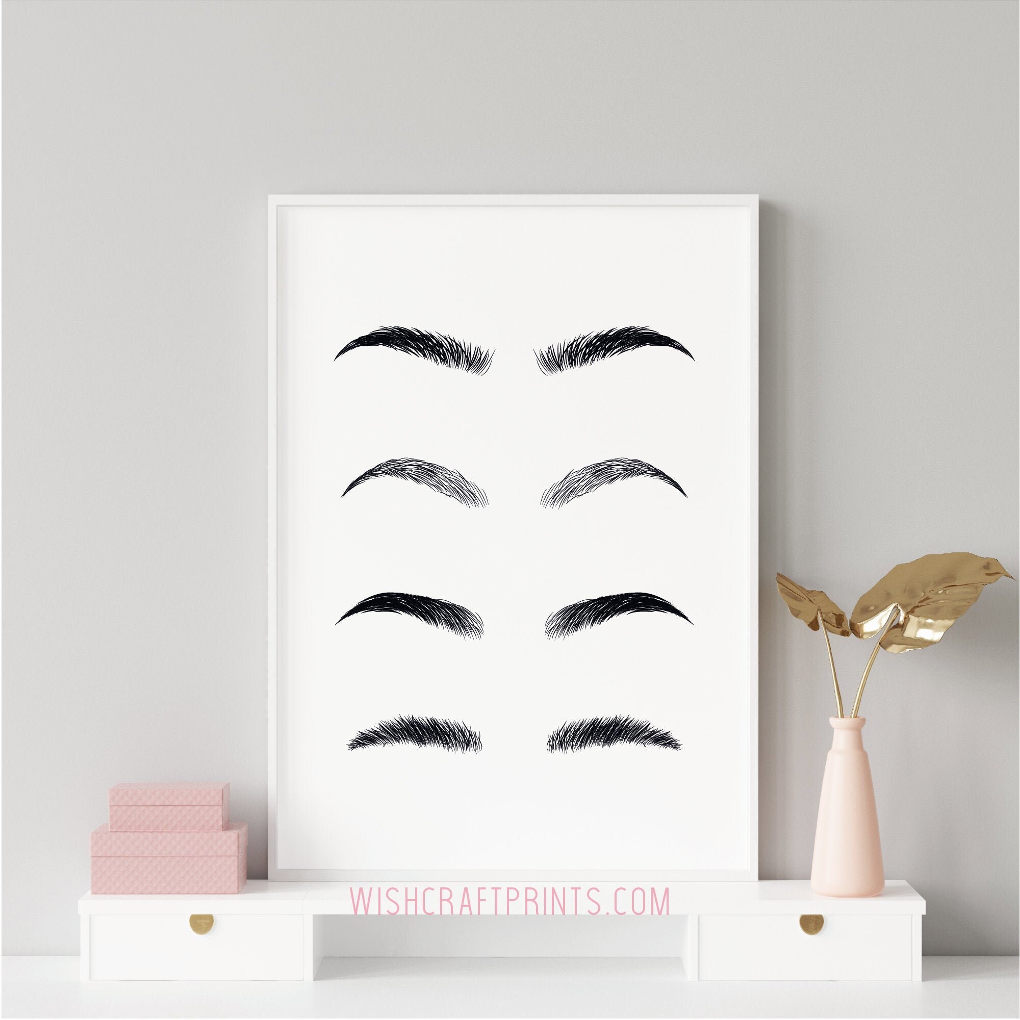 Eyebrow Shapes Beauty Salon Decor A4 A3 Wall Art Poster Print Unframed