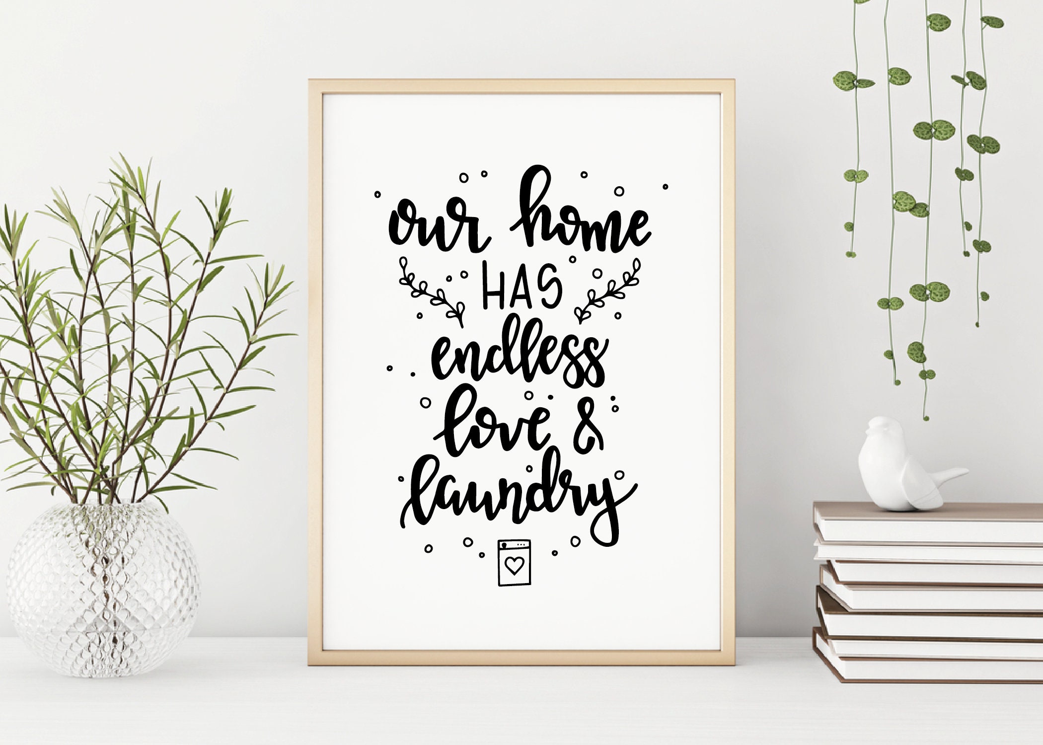 our home laundry room quote a4 a3 wall art print